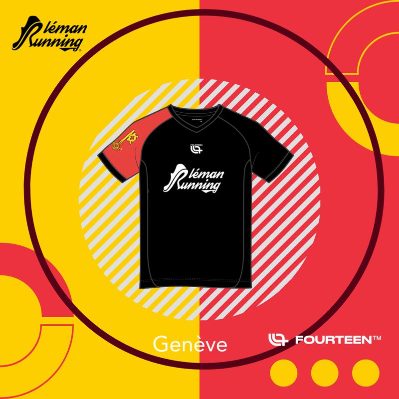 Léman Running Black T-Shirt - Geneva T-Shirt Léman Running Noir - Genève