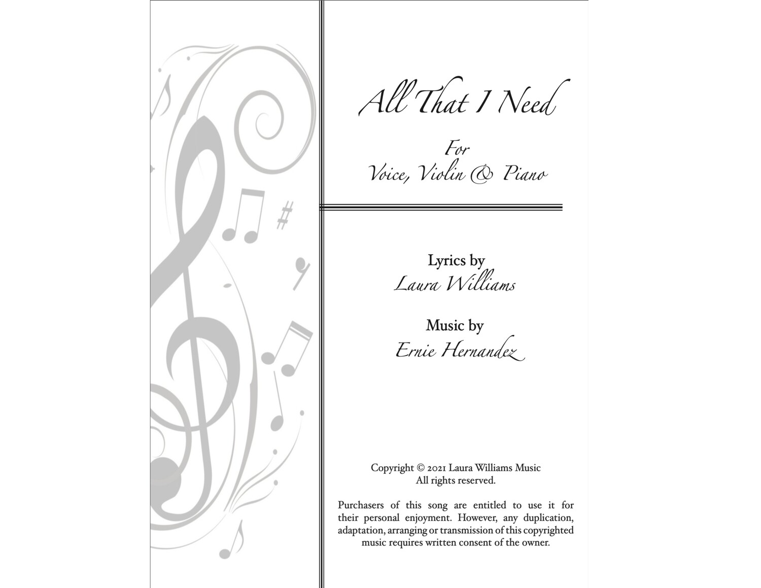 All That I Need (Sheet Music)