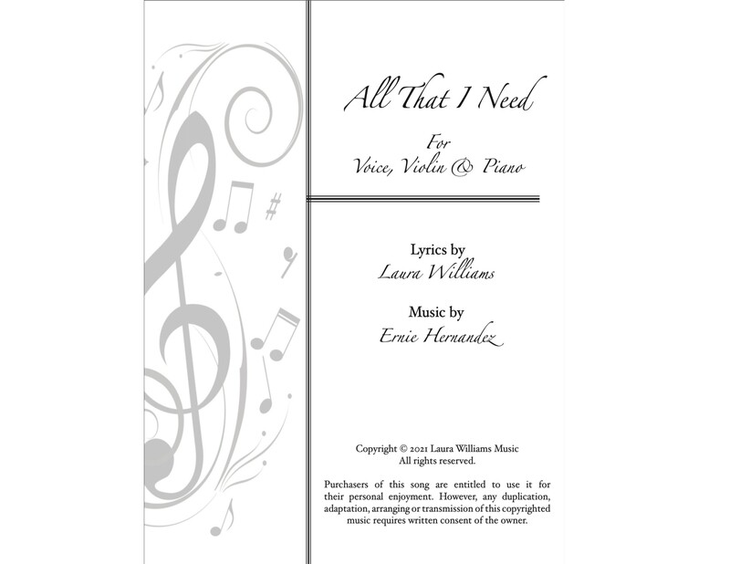 All That I Need (Sheet Music)