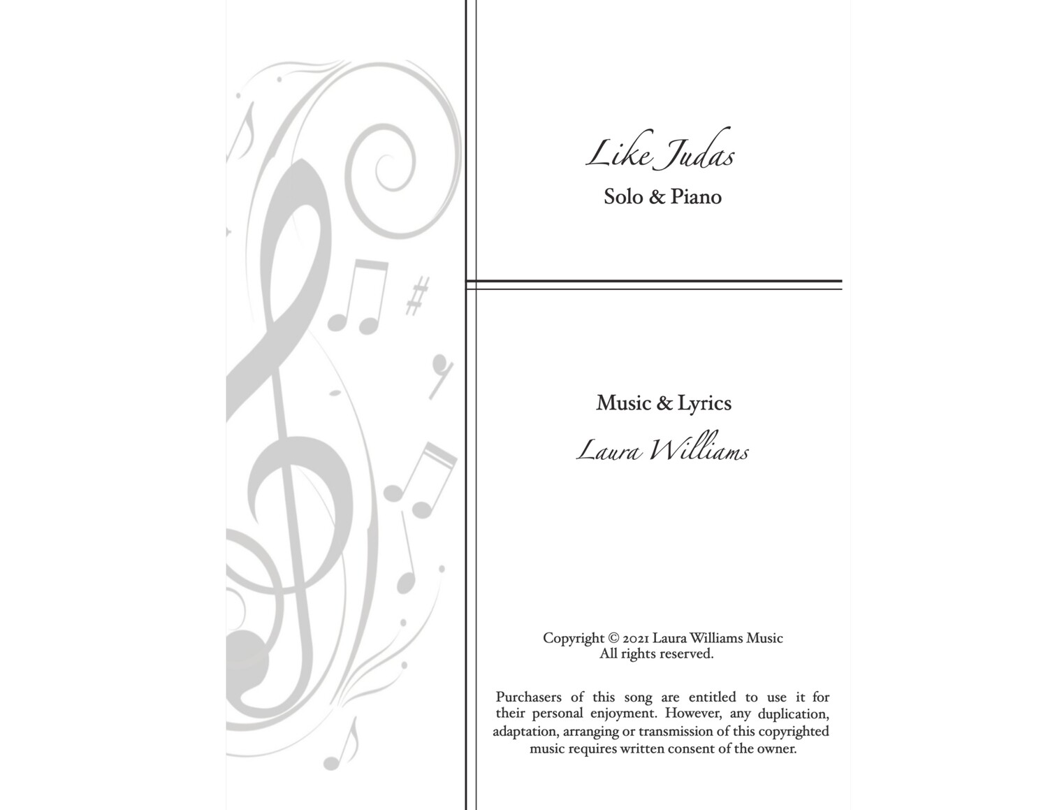 Like Judas (Sheet Music)