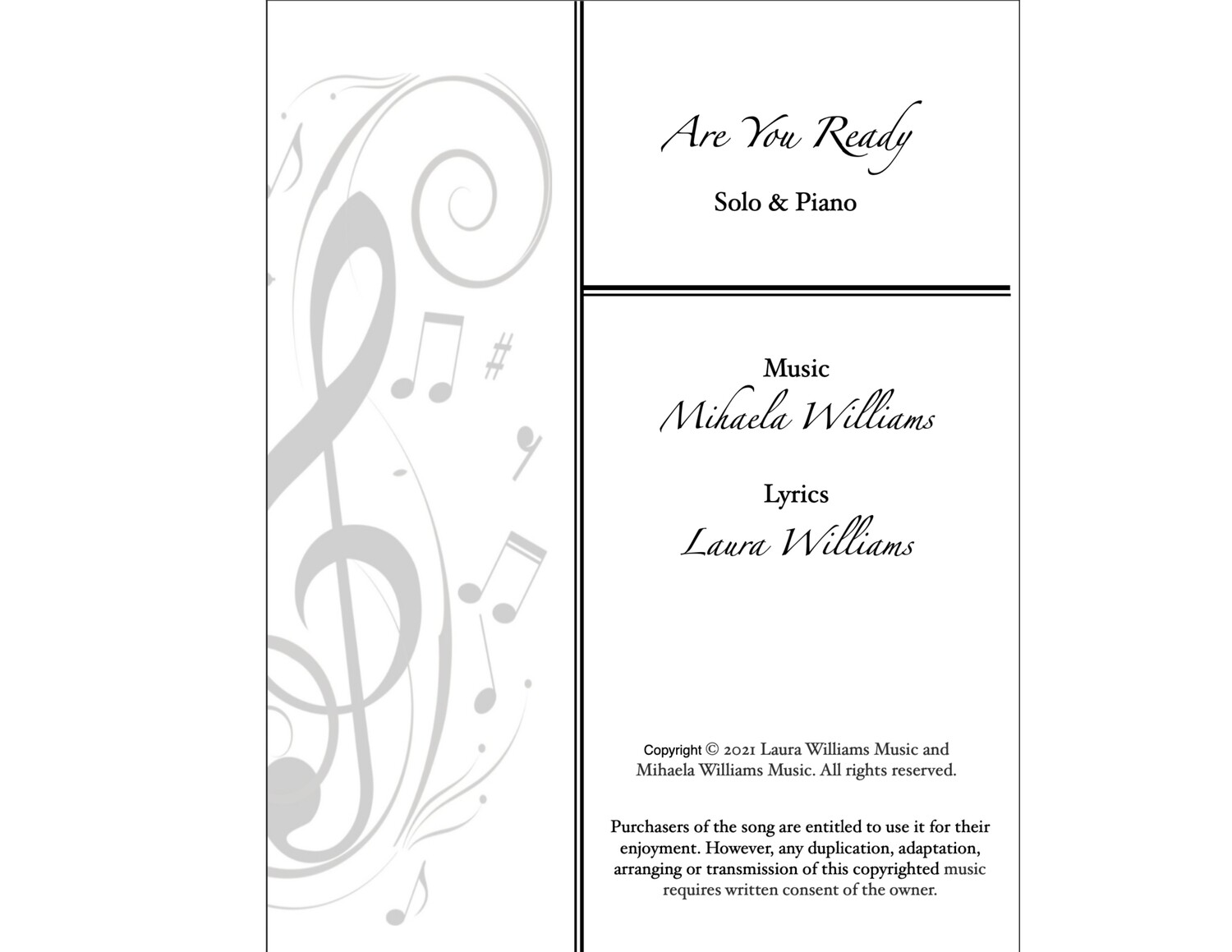 Are You Ready Sheet Music Laura Williams Music