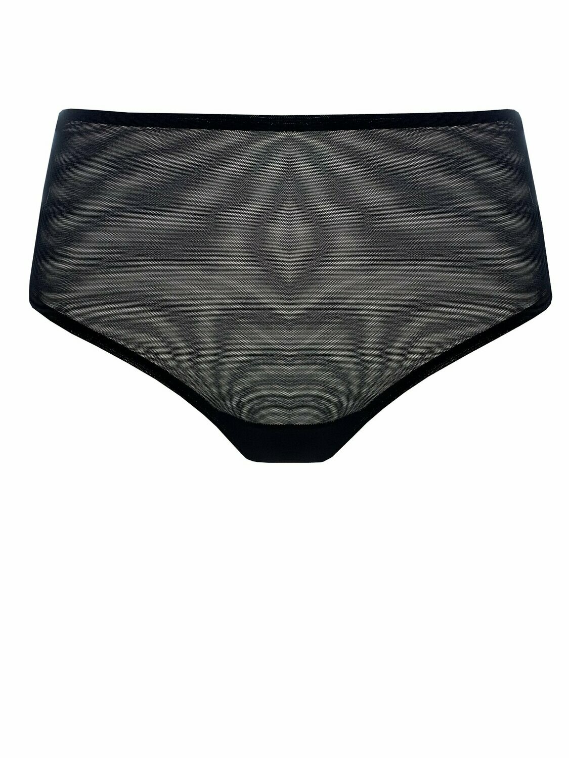Slip alto in tulle con retro in microfibra