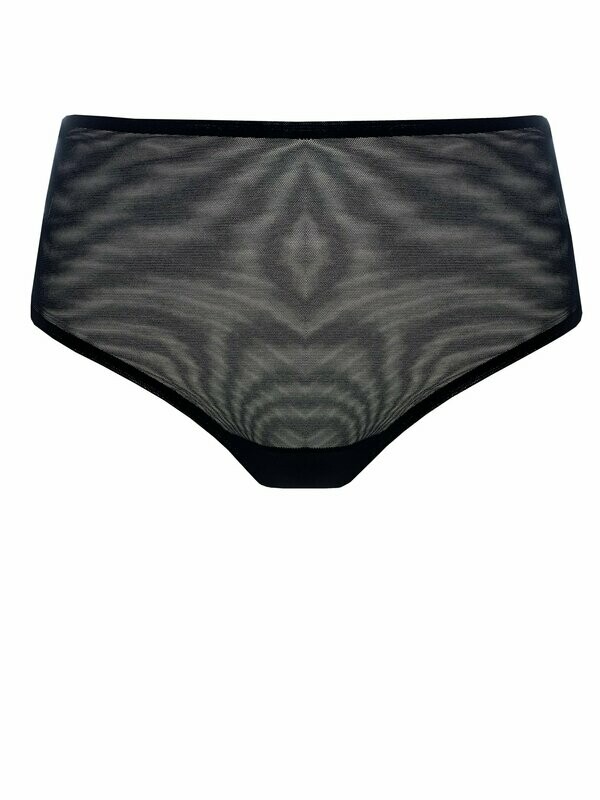 Slip alto in tulle con retro in microfibra