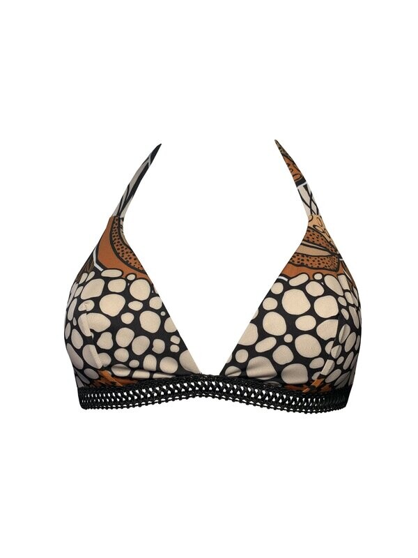 ETHNIC - Bikini a vela reversibile con accessorio in pelle sul sottoseno