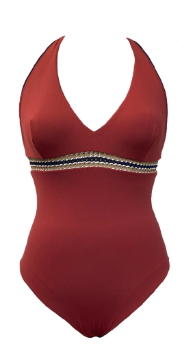 ETHNIC - Intero reversibile (blu e bordeaux) con dettagli sottoseno