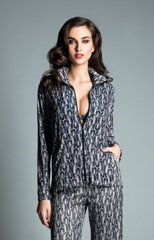 Felpa con zip in ciniglia