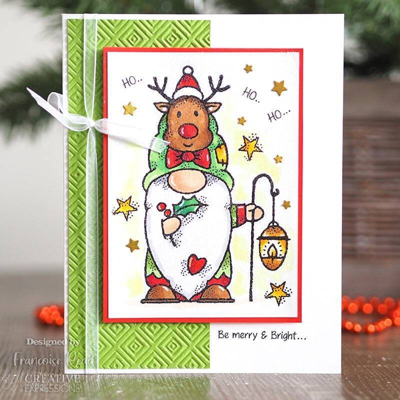 Woodware Clear Magic Stamp set - REINDEER GNOME by Francoise Read