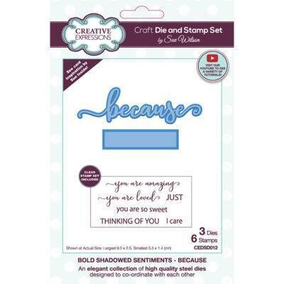 Dies by Sue Wilson - Stamp &amp; Die set Bold Shadowed Sentiments - CEDSD012 - BECAUSE