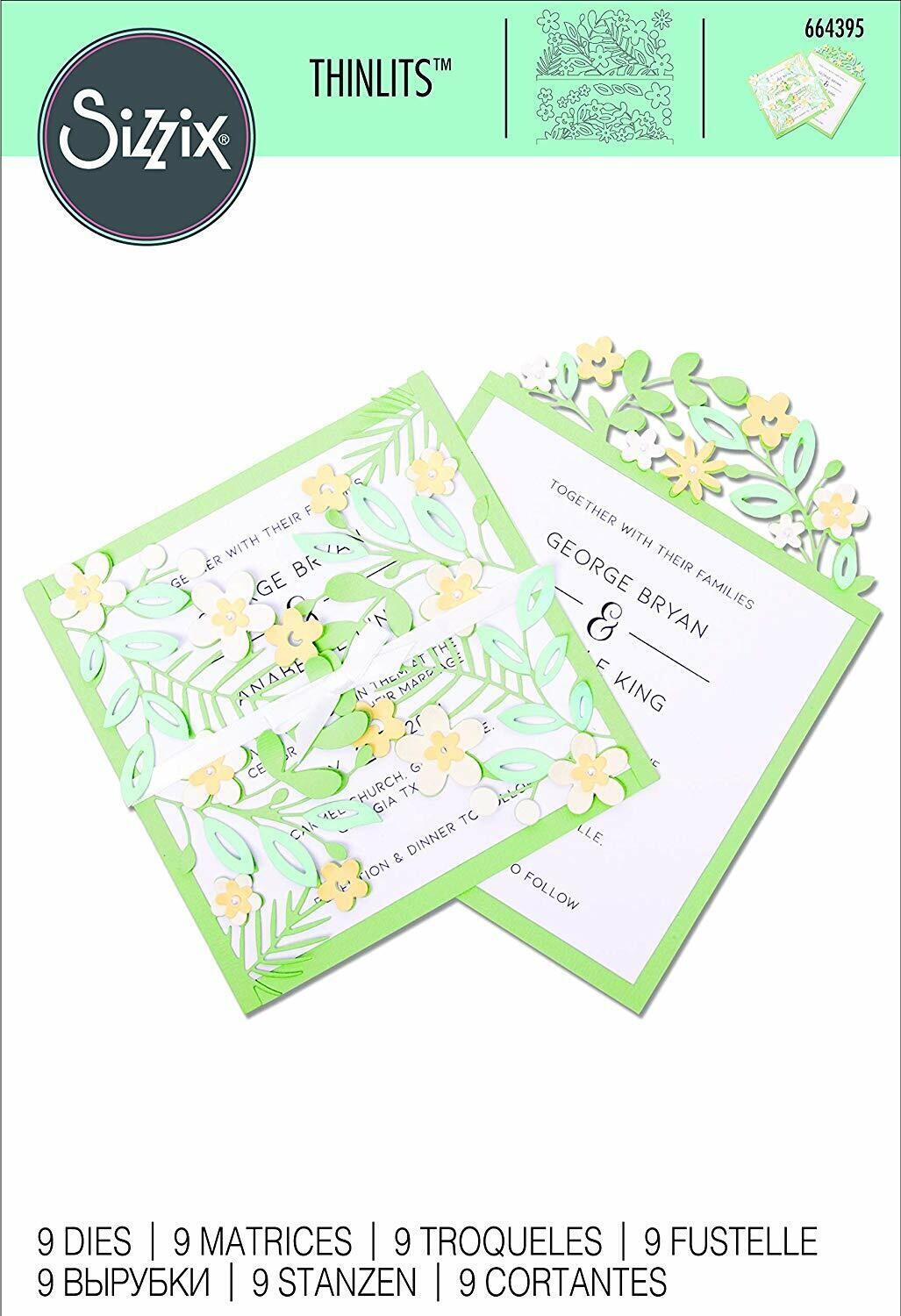 Sizzix Thinlits Die - 664395 FLORAL EDGES #2 9 dies