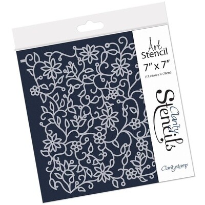 Clarity Frameless Stencils 7&quot; X 7&quot; FLORAL FLOURISH
