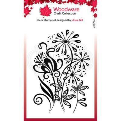 Woodware Clear Magic Stamp set - CURLY PETALS by Jane Gill