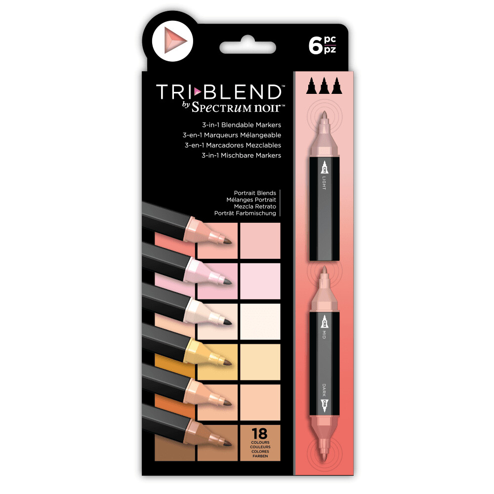 NEW! Spectrum Noir Tri-Blend 6 PEN set - PORTRAIT BLENDS