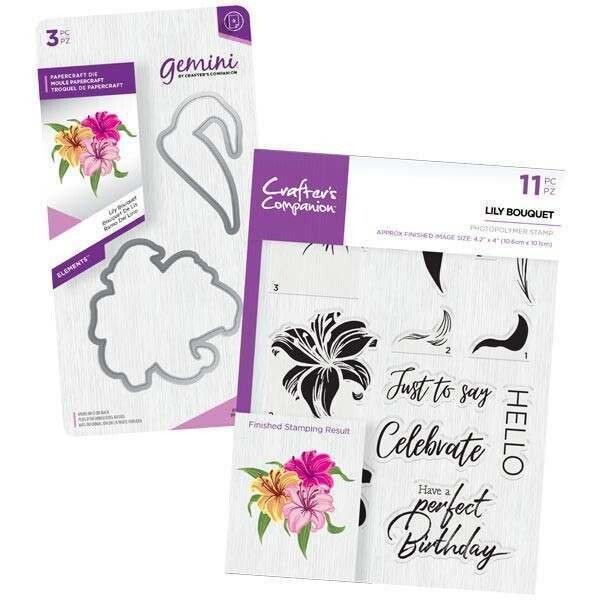Crafter&#39;s Companion Stamps &amp; Die sets Combo - LILY BOUQUET