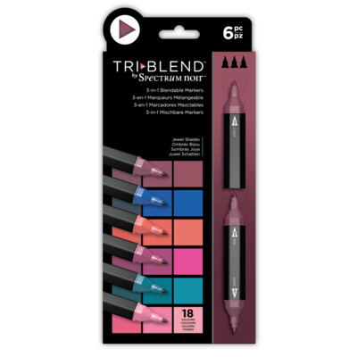 NEW! Spectrum Noir Tri-Blend 6 PEN set - JEWEL SHADES