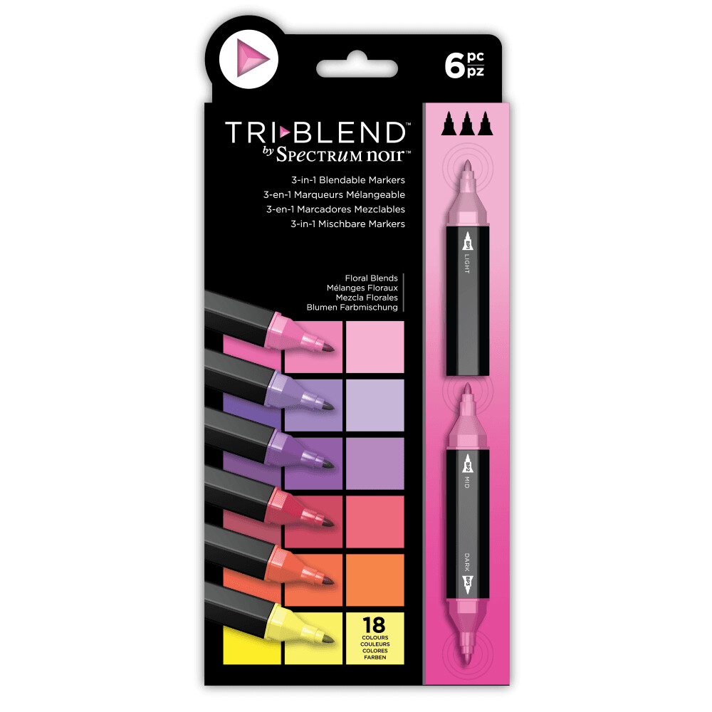 NEW! Spectrum Noir Tri-Blend 6 PEN set - FLORAL BLENDS
