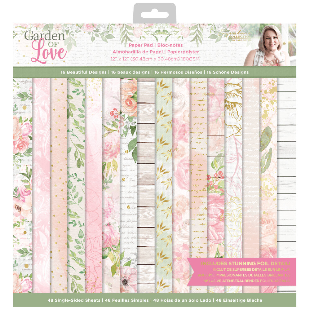 Sara&#39;s Signature Collection Garden of Love 12&quot;x12&quot; PAPER PAD