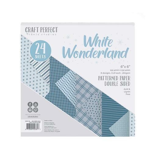 Craft Perfect 6&quot; x 6&quot; Pads - Patterned Paper - WHITE WONDERLAND