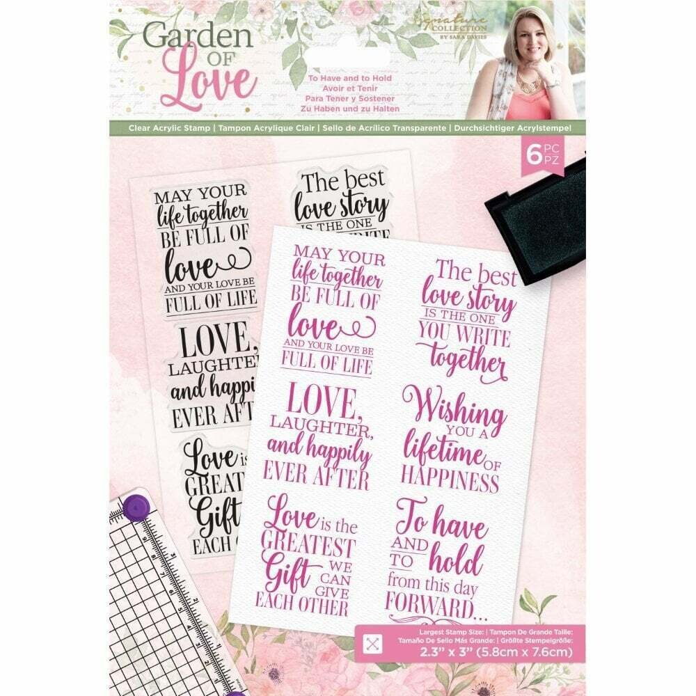 Sara&#39;s Signature Collection Garden of Love A5 Acrylic Stamps - TO HAVE AND TO HOLD