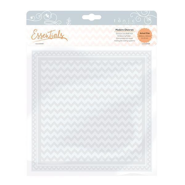 Tonic Embossing Folders - 8&quot; x 8&quot; MODERN CHEVRON 1440e