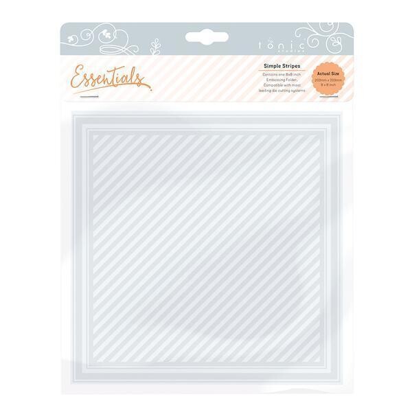 Tonic Embossing Folders - 8&quot; x 8&quot; SIMPLE STRIPES 1443e