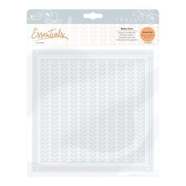 Tonic Embossing Folders - 8&quot; x 8&quot; RETRO FERN 1442e