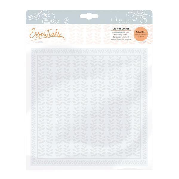 Tonic Embossing Folders - 8&quot; x 8&quot; LAYERED LEAVES 1441e