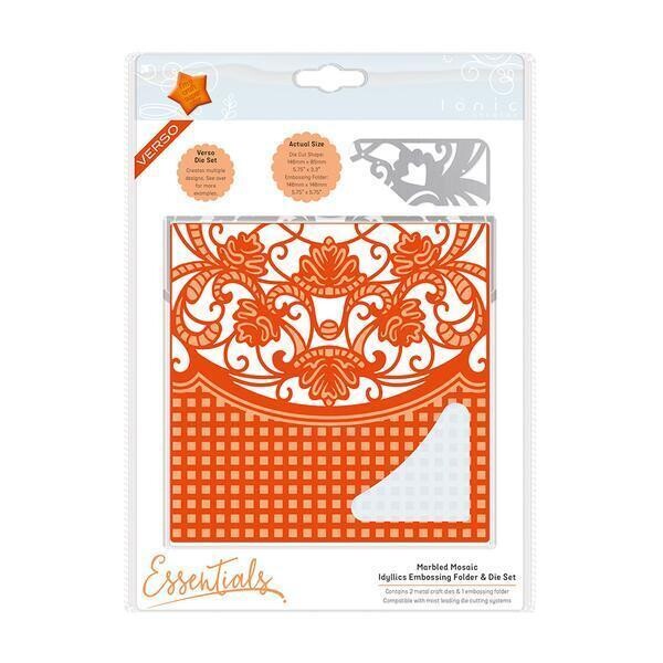 Tonic Idyllics Embossing Folder &amp; Die set - MARBLED MOSAIC 1519e
