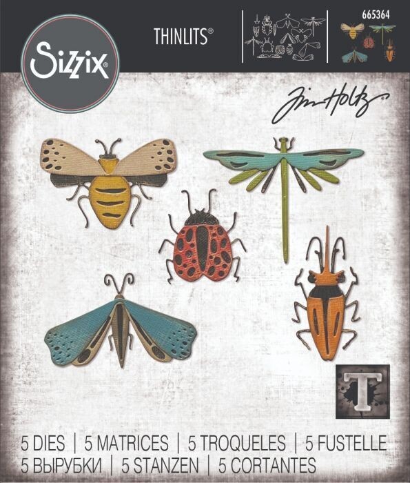 Sizzix Thinlits Die - 665364 FUNKY INSECTS by Tim Holtz 5 dies
