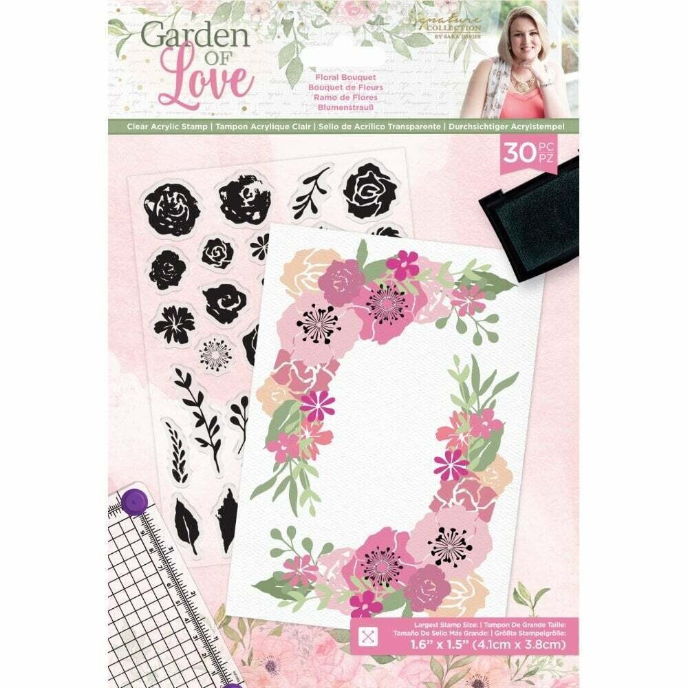 Sara&#39;s Signature Collection Garden of Love A5 Acrylic Stamps - FLORAL BOUQUET