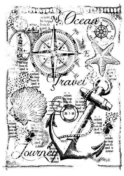 Woodware Stamp - NAUTICAL COLLAGE **Pre-Order**