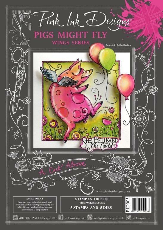 Pink Ink Designs A Cut Above Stamp &amp; Die set - PIGS MIGHT FLY