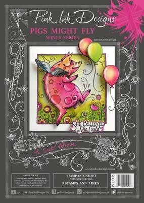 Pink Ink Designs A Cut Above Stamp &amp; Die set - PIGS MIGHT FLY