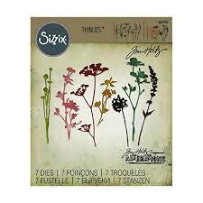 Sizzix Thinlits Die - 661190 WILDFLOWERS by Tim Holtz 7 dies