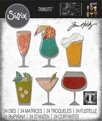 Sizzix Thinlits Die - 664435 HAPPY HOUR by Tim Holtz 24 dies