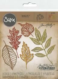 Sizzix Thinlits Die - 663094 SKELETAL LEAVES by Tim Holtz 5 dies