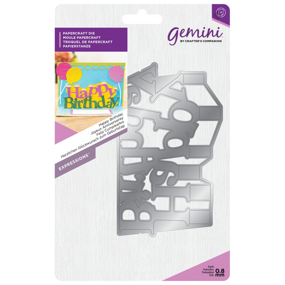 Crafter&#39;s Companion Gemini Range - Expressions Pop Out- HAPPY BIRTHDAY