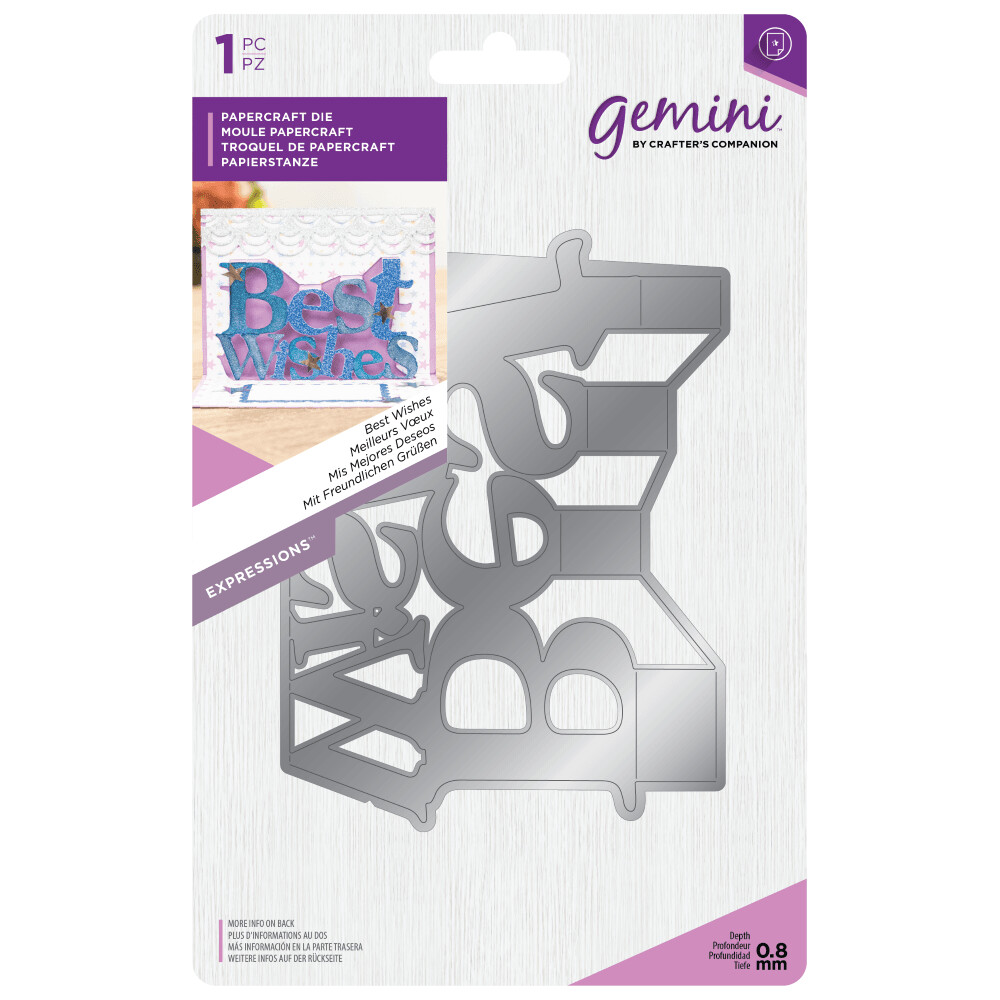 Crafter&#39;s Companion Gemini Range - Expressions Pop Out- BEST WISHES