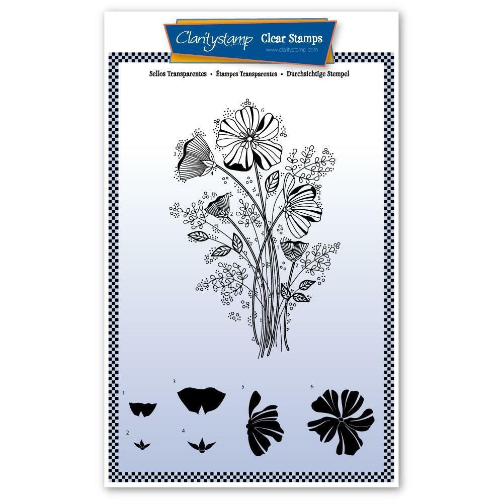 Clarity Stamps A5 - Tina&#39;s WILD FLOWER SPRAY