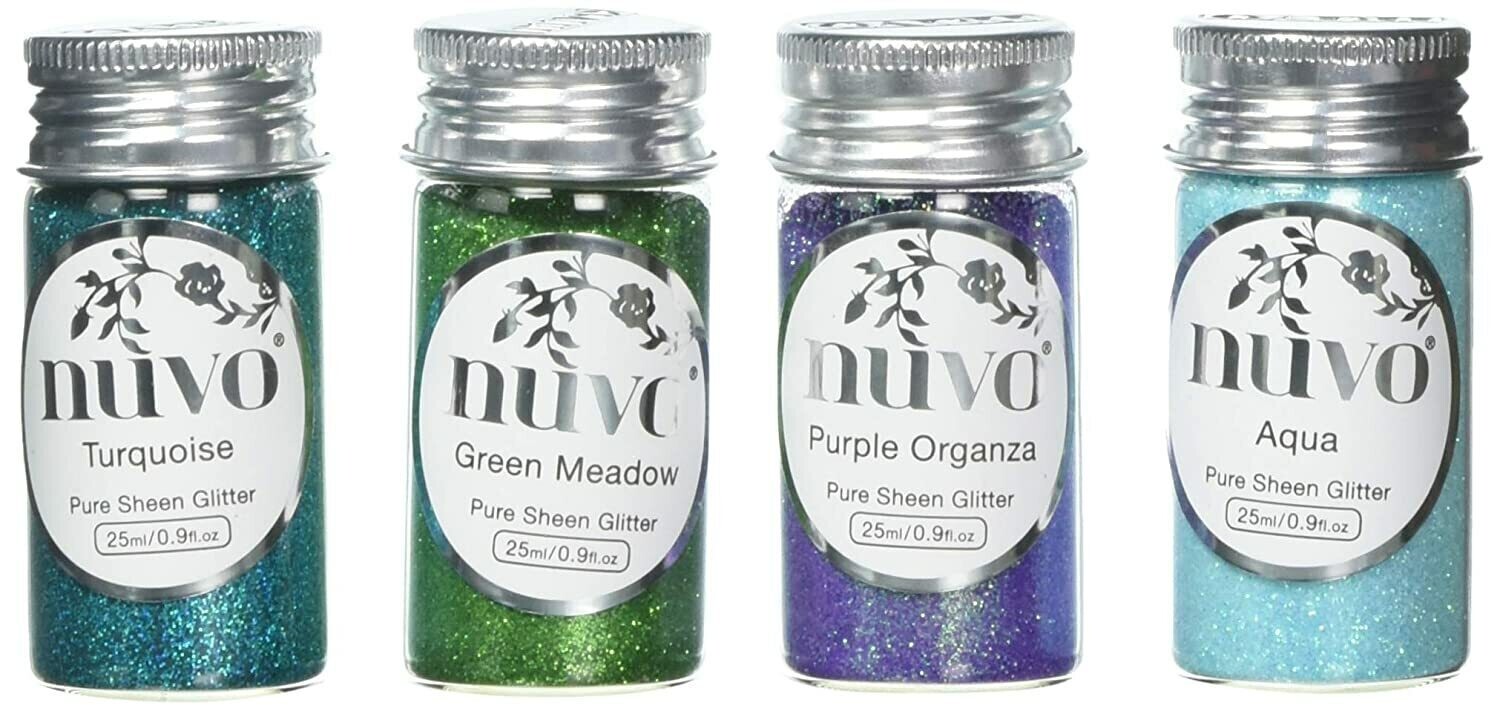 Nuvo Pure Sheen Glitter set 4 x 25ml - PEACOCK FEATHERS