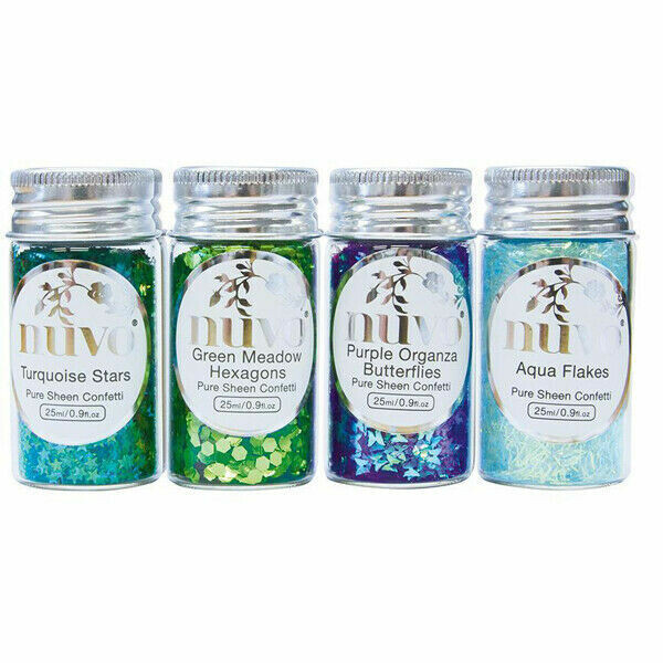 Nuvo Pure Sheen Confetti set 4 x 25ml - PEACOCK FEATHERS