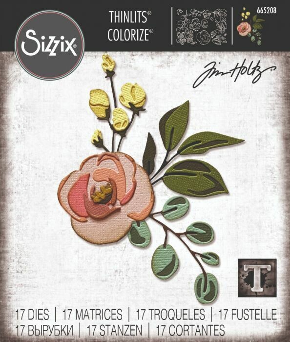 Sizzix Thinlits Die - 665208 17 pieces/PK -BLOOM Colorize by Tim Holtz