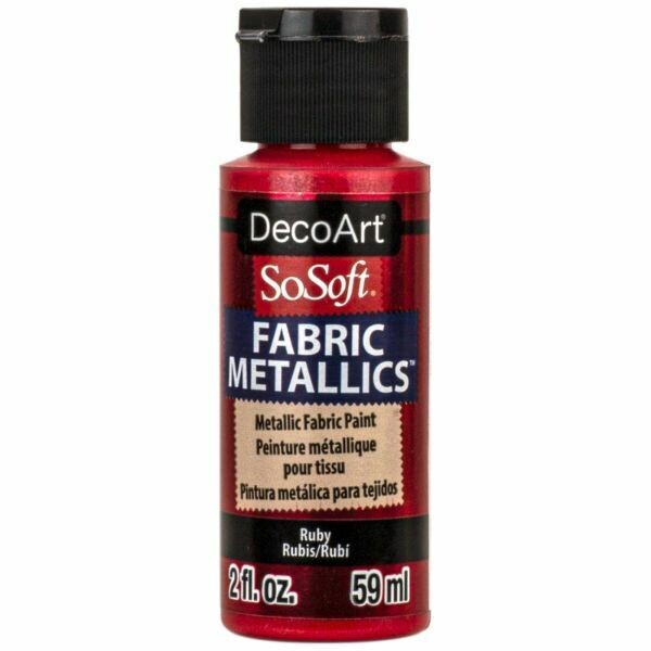 DecoArt SoSoft Fabric METALLICS Paint - RUBY