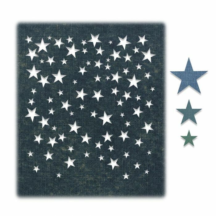 Sizzix Thinlits Die - 664732 4 pieces/PK - FALLING STARS by Tim Holtz