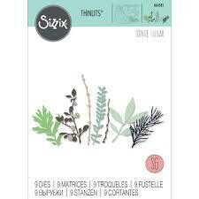 Sizzix Thinlits Die - 664581 9PK - HIDDEN LEAVES by Sophie Guilar