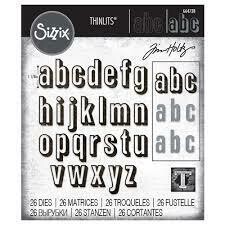 Sizzix Thinlits Die - 664728 by Tim Holtz 26pk - ALPHANUMERIC SHADOW LOWER