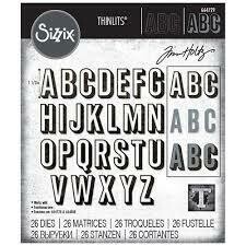 Sizzix Thinlits Die - 664729 by Tim Holtz 21pk - ALPHANUMERIC SHADOW UPPER