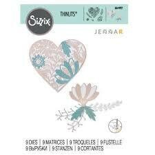 Sizzix Thinlits Die - 664492 9PK - BOLD FLORAL HEART