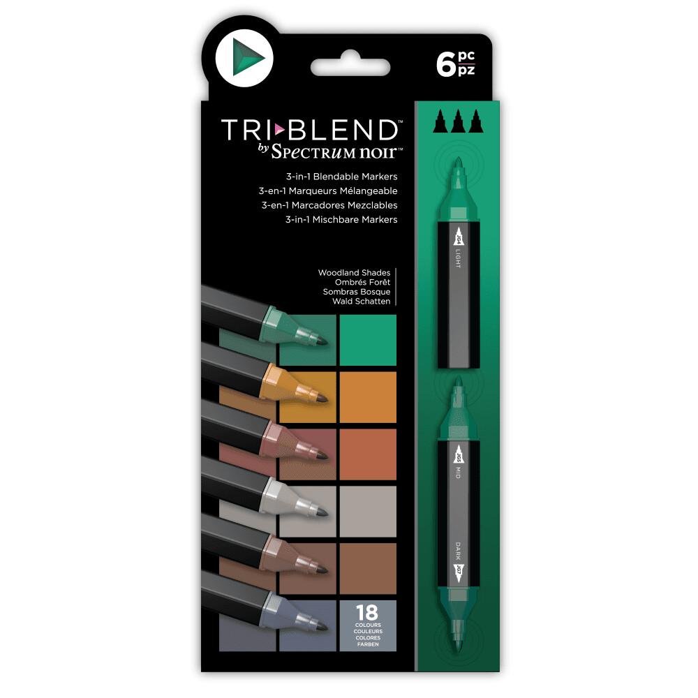NEW! Spectrum Noir Tri-Blend 6 PEN set - WOODLAND SHADES