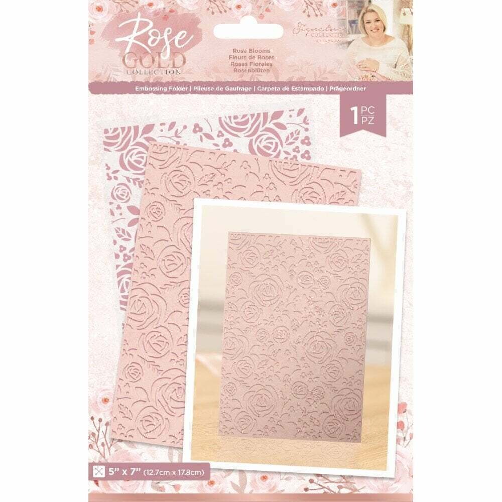 Sara Signature ROSE GOLD Collection Embossing Folder - ROSE BLOOMS