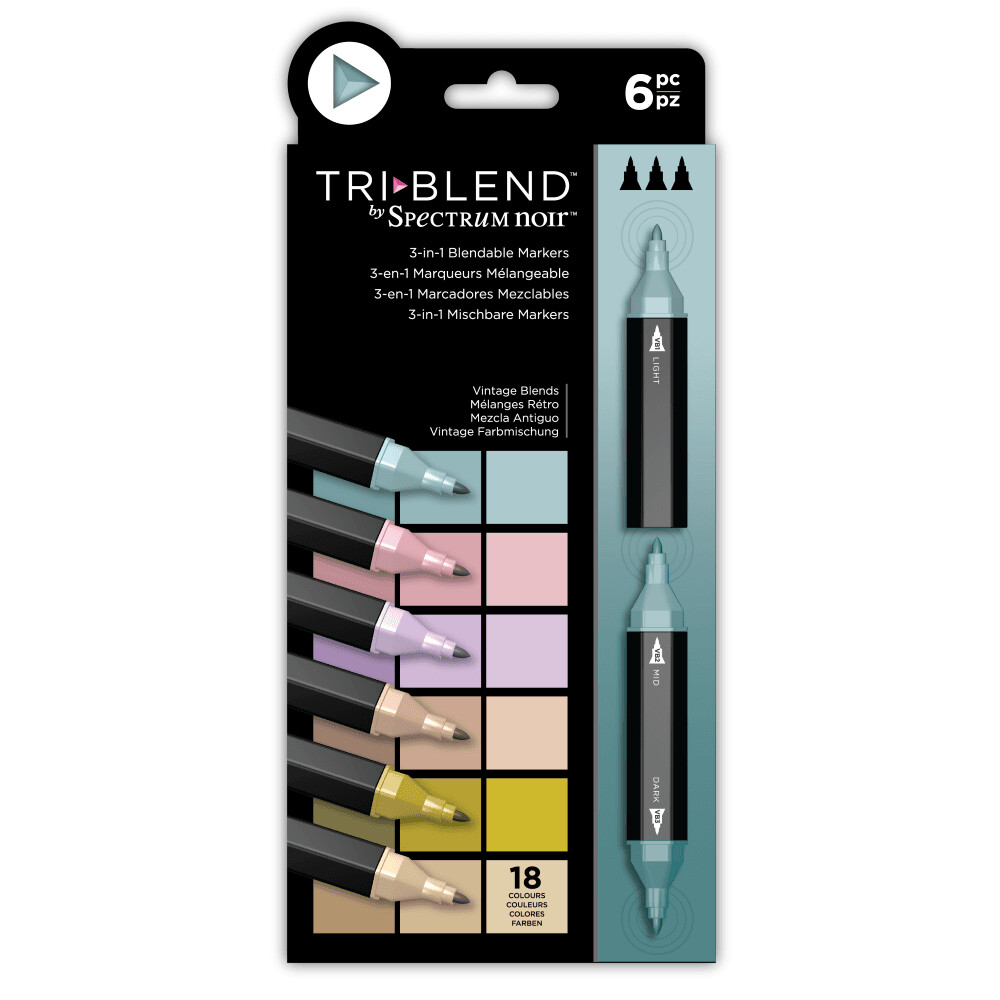 NEW! Spectrum Noir Tri-Blend 6 PEN set - VINTAGE BLENDS